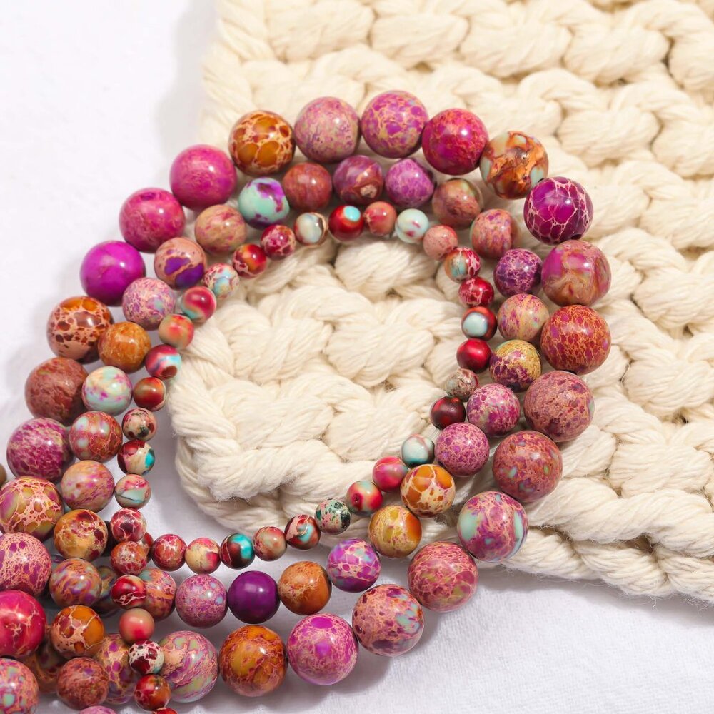 8mm Purple Imperial Jasper Round Beads DIY Jewelry Making